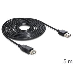 Cable USB Delock EASY-USB 2.0-A 5m negro