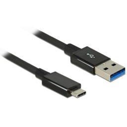 Cable USB DeLOCK 1 m USB 3.2 Gen 2 Type-C a Type-A Negro