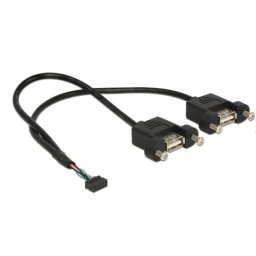 Cable USB DeLOCK 84832 0,25 m USB 2.0 Hembra/Hembra Negro