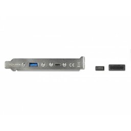 Soporte de ranura DeLOCK USB 3.2 Gen 2 0,5 m USB-C y USB-A negro