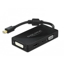 Adaptador Mini DisplayPort a VGA/HDMI/DVI DeLOCK 4K