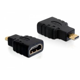 Adaptador DeLOCK HDMI micro D a HDMI A Negro