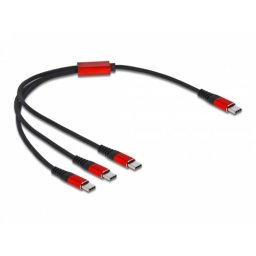Cable de carga USB 3 en 1 DeLOCK USB Type-C a 3 x USB Type-C 30 cm