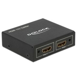 Divisor de vídeo HDMI DeLOCK 87701 2x HDMI Negro Metal 340 MHz