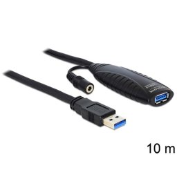 Cable Alargador USB 3.0 DeLOCK 10 m Negro