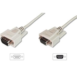 Cable alargador serie D-Sub9 2 m Digitus beige