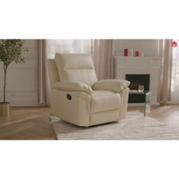 Unique Sillón relax de piel de búfalo PAKITA - Marfil