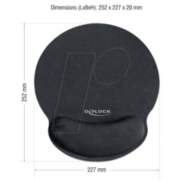 DELOCK 12559 - Alfombrilla de ratón con almohadilla de gel de silicona,
