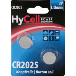 HYCELL HC 2XCR2025 - Pila de botón de litio, 3 V, 165 mAh, 20x2,5 mm, paquete