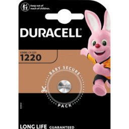 DURACELL DURA CR1220 X1 - Pila de botón de litio, CR1220, 3V, 12,0x2,0 mm, paquete