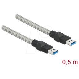 DELOCK 86774 - Cable USB 3.0, conector macho a macho a macho, funda metá