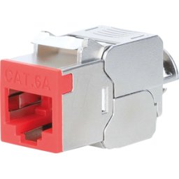 INTELLINET INT 791311 - Módulo Keystone RJ45, Cat.6a, STP, Slimline, rojo