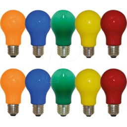 LEDMAXX LM A27MIX36 - Lámpara LED E27 mixta, 3 W, multicolor, pack de 10