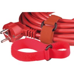 FREI KLETTBAND 600 RT - Cinta de velcro con eslinga, 600 x 30 mm, roja