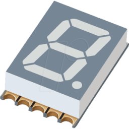 EVERLIGHT SA EL SMD 15RT - Display de 7 segmentos, SMD, AlGaInP, 15 mcd, 10 mm, rojo