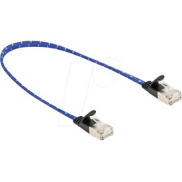 DELOCK 80381 - Cable de red plano RJ45 Cat.6A U/FTP 0,3 m azul