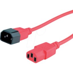 ROLINE NKKV 200 RT - Alargador de cable de alimentación, C14, 1,8 m, rojo, C13