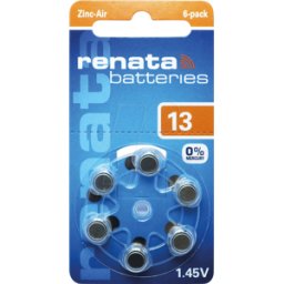 RENATA AIR 13 - Batería para audífonos, zinc-aire, 7,9 x 5,4 mm, A