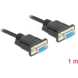 DELOCK 87786 - Cable de módem nulo, 9 polos, bus/bus, CTS/RTS autom&aacu