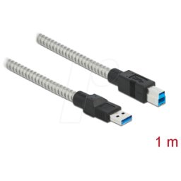 DELOCK 86778 - Cable USB 3.0, a macho a macho B macho, funda metálica 1