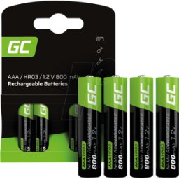 GREEN CELL GC GR04 - Batería NiMH, AAA (Micro), 800 mAh, 4 pack