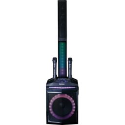 LENCO PA-220BK - Altavoces, Bluetooth, radio FM, efectos de luz, negro