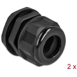 DELOCK 60387 - Unión roscada para cables PG21 para cable plano, sw, 2 ud