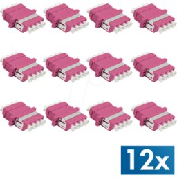 LOGILINK FA04LC7 - Acoplamiento de fibra óptica LC Quad, con brida, 12 pieza
