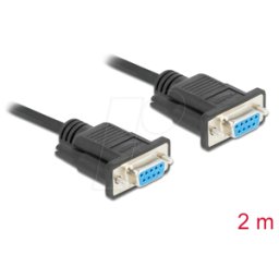 DELOCK 87472 - Cable de módem nulo, 9 polos, BU./BU. Apretón de m