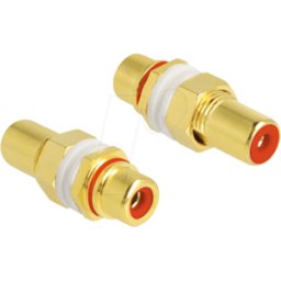 DELOCK 64142 - Adaptador de audio RCA hembra a hembra para instalación, anillo