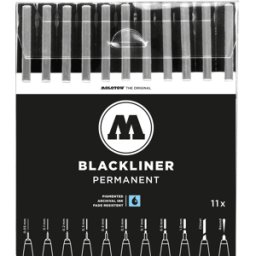 MOLOTOW MO200485 - Juego completo Blackliner 0,05 - 1,00 mm negro Fineliner 11 pack