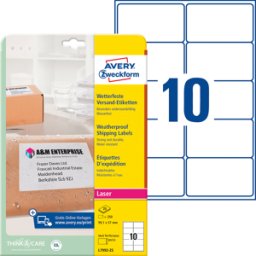 AVERY ZWECKFORM AVZ L7992-25 - Etiqueta de dirección, etiquetas de envío, resiste