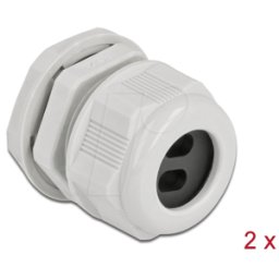 DELOCK 60392 - Unión roscada para cables PG21 para 2 cables planos, verd