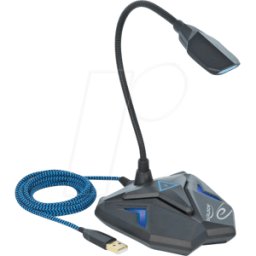 DELOCK 66330 - Micrófono de mesa de condensador de juegos USB, cuello de