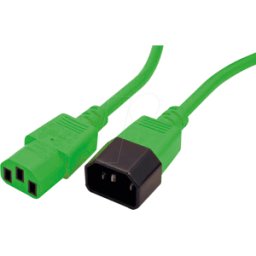 ROLINE NKKV 200 GN - Alargador de cable de alimentación, C14, 1,8 m, verde, C1