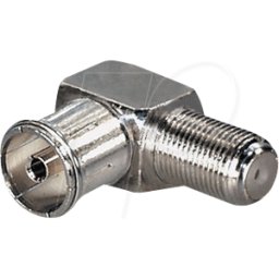 MAXTRACK MATR FF19WL - IEC (coaxial) hembra > F hembra, adaptador de ángulo