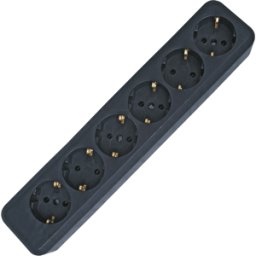 KOPP EL KO 6-FACH SW - Regleta de enchufes, séxtuple, sin cable de alimentación,