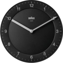 BRAUN BC06B - Reloj de pared de cuarzo analógico negro