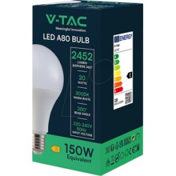 V-TAC VT-23747 - Lámpara LED E14, 20 W, 2452 lm, 3000 K.