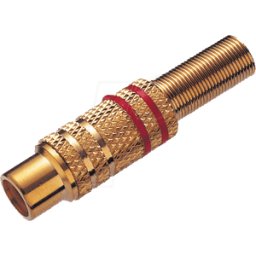 FREI CKGM 6 RT - Acoplamiento RCA, codificación de color rojo, dorado
