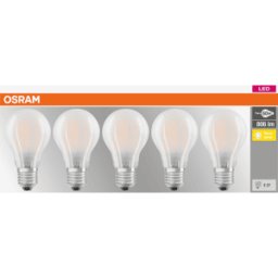 LEDVANCE GMBH OSR 405807509062 - Lámpara LED base E27, 7 W, 806 lm, 2700 K, filamento, paq