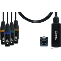 CDX 07 FN 3 QUAD - Adaptador CORDIAL ethercon QUAD DMX-AES/EBU, 0,70m
