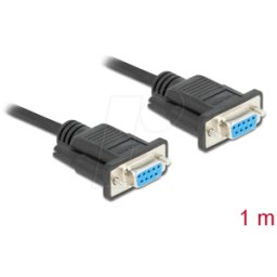 DELOCK 87278 - Cable de módem nulo, 9 polos, BU./BU. Manipulación