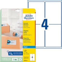 AVERY ZWECKFORM AVZ J8169-25 - Etiqueta de dirección, etiquetas de paquete, 99,1 x 139 m