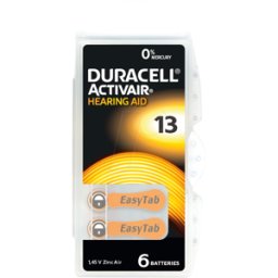 DURACELL DURA AIR 13 - Batería para audífonos, zinc-aire, 7,90x5,40 mm, A