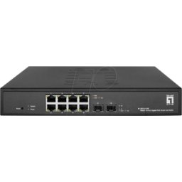 LEVELONE GE2110P - Switch, 10 puertos, Gigabit Ethernet, SFP, PoE+