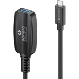 SONERO SON-XU3020-050 - USB 3.0, prolongación activa, C/a, negro, 5.00m
