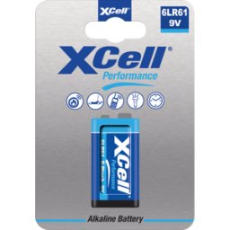 XCELL 9V - Batería alcalina, 9V (bloque), 1 blister pack