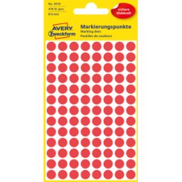 AVERY ZWECKFORM AVZ 3010 - Puntos de marcación 8 mm rojo