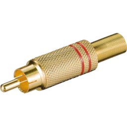 GOOBAY 11280 - Conector RCA, codificación de color rojo, contactos dorad